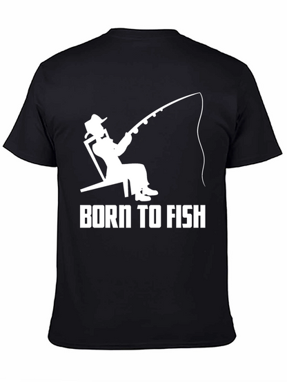 Born To Fish Black Graphic T-Shirt