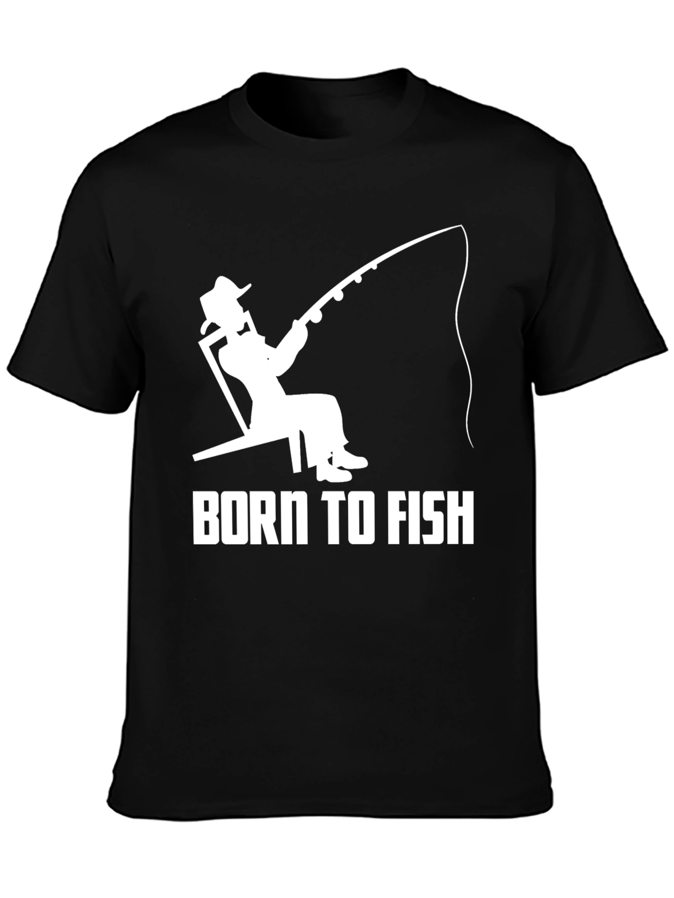 Born To Fish Black Graphic T-Shirt