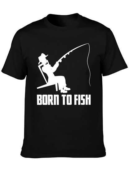 Born To Fish Black Graphic T-Shirt
