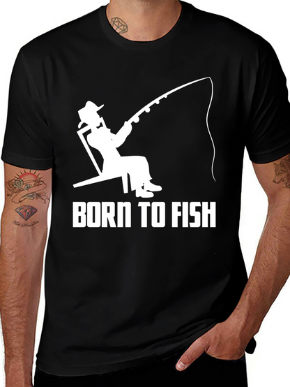 Born To Fish Black Graphic T-Shirt