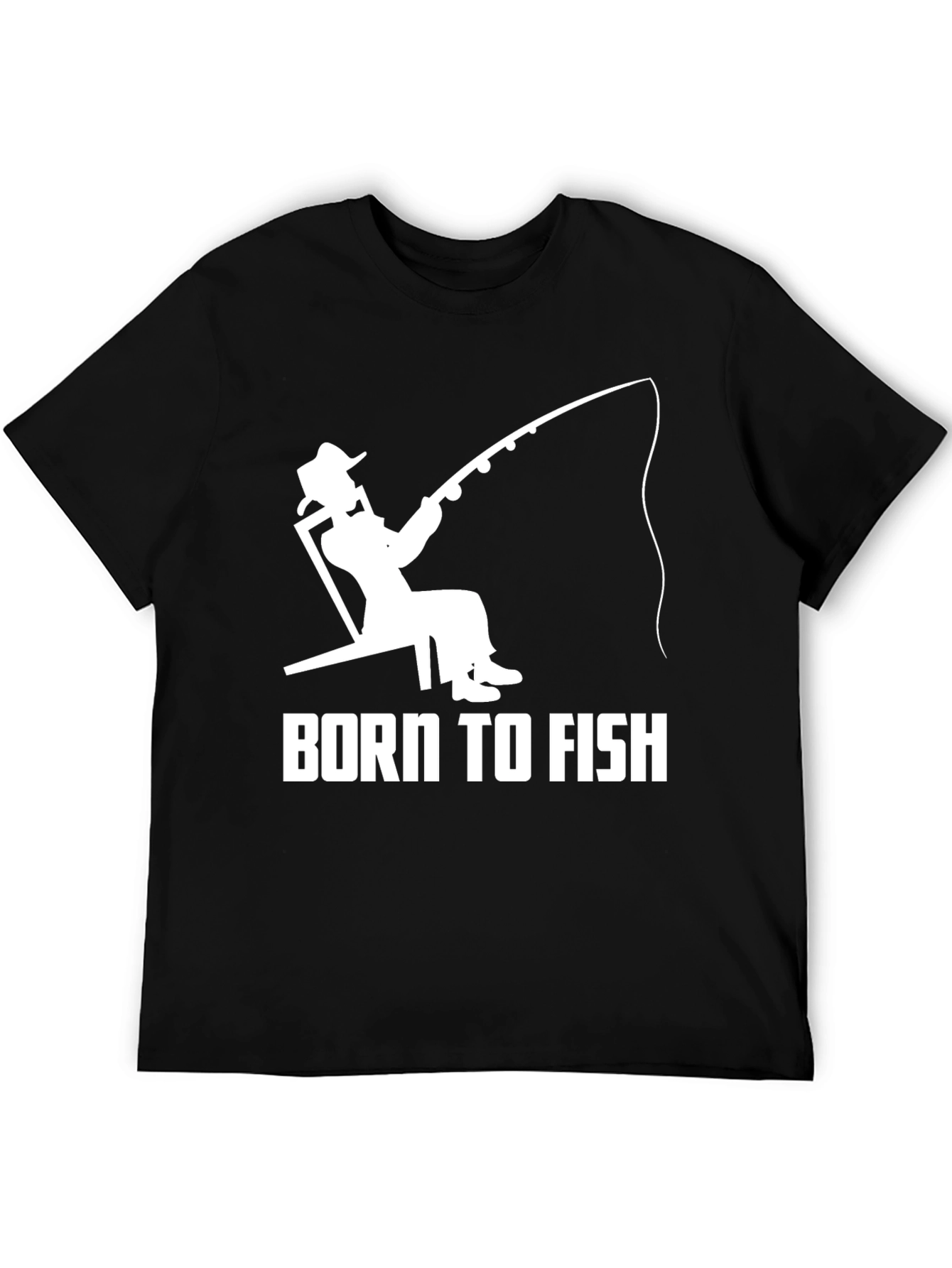 Born To Fish Black Graphic T-Shirt