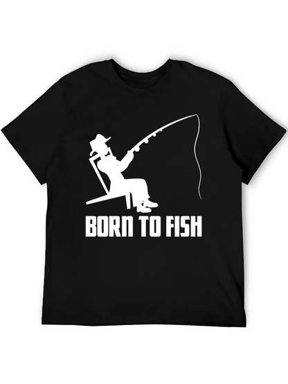 Born To Fish Black Graphic T-Shirt