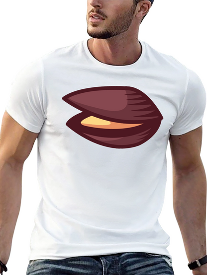 Novelty Black T-Shirt with Clam Graphic