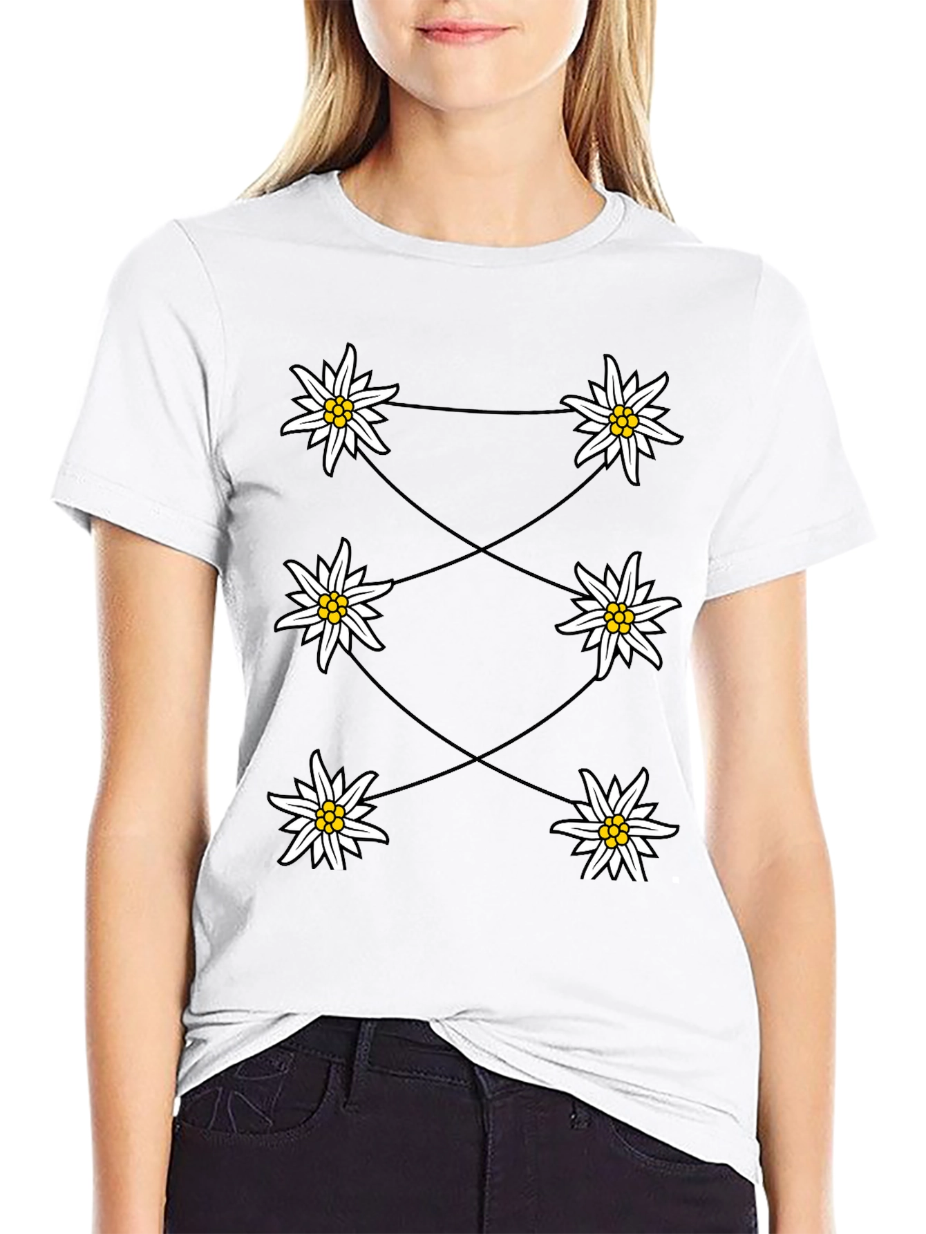 Edelweiss Graphic Black T-Shirt
