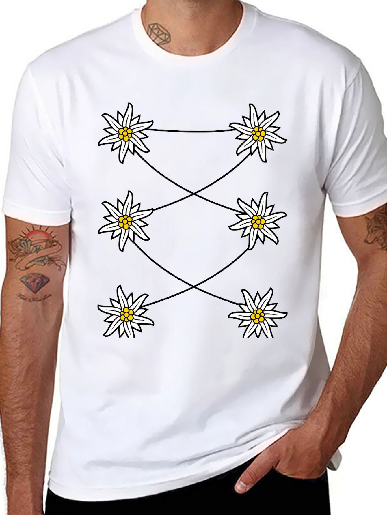 Edelweiss Graphic Black T-Shirt