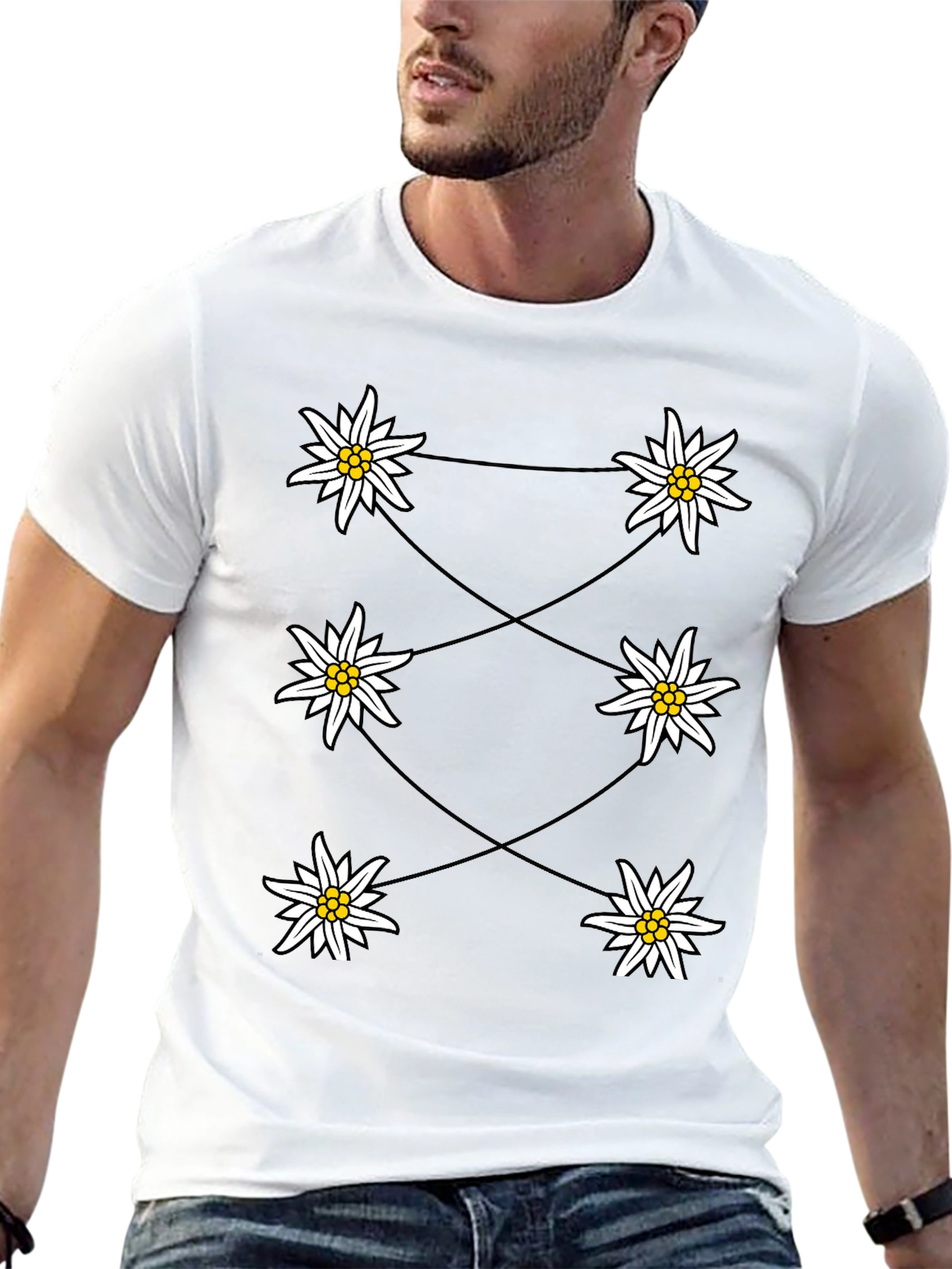 Edelweiss Graphic Black T-Shirt