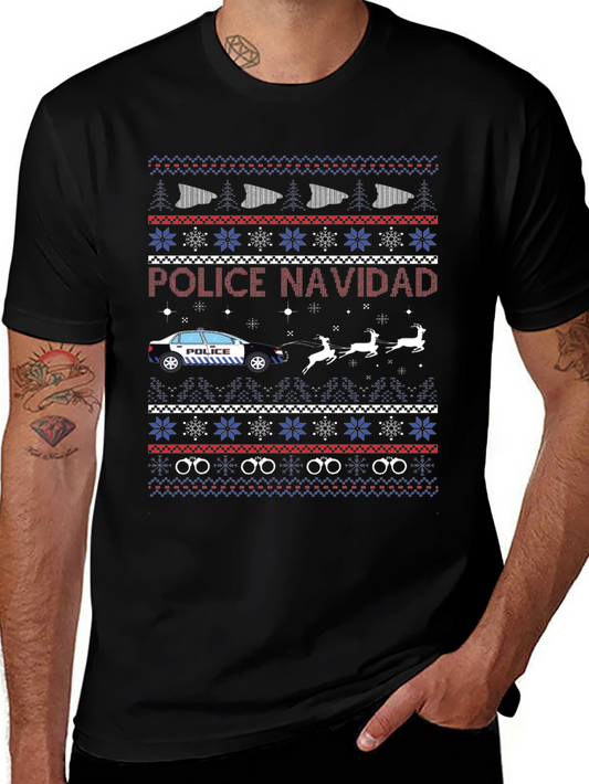 Police Navidad Christmas Sweater T-Shirt