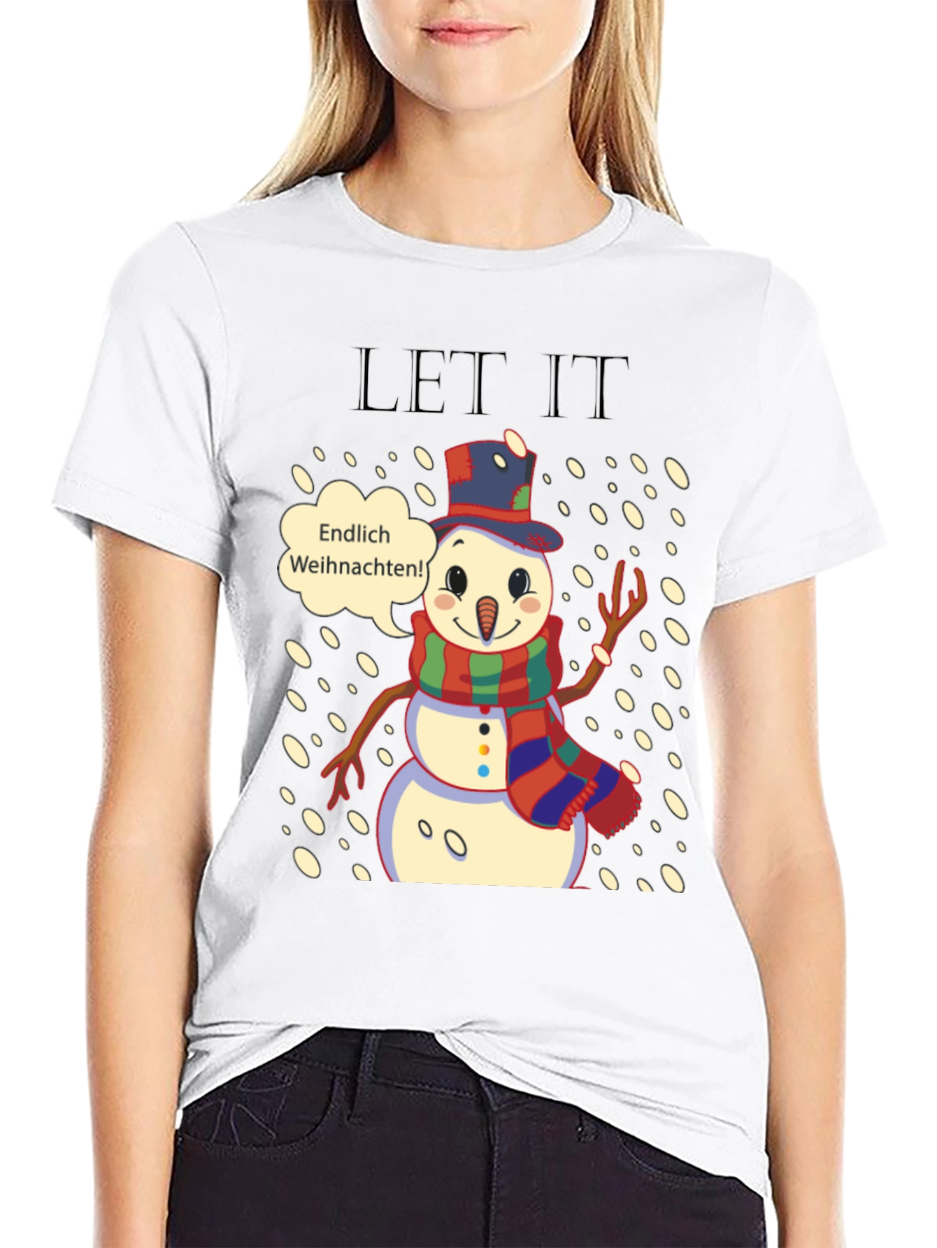 Festive Snowman T-Shirt - Endlich Weihnachten!
