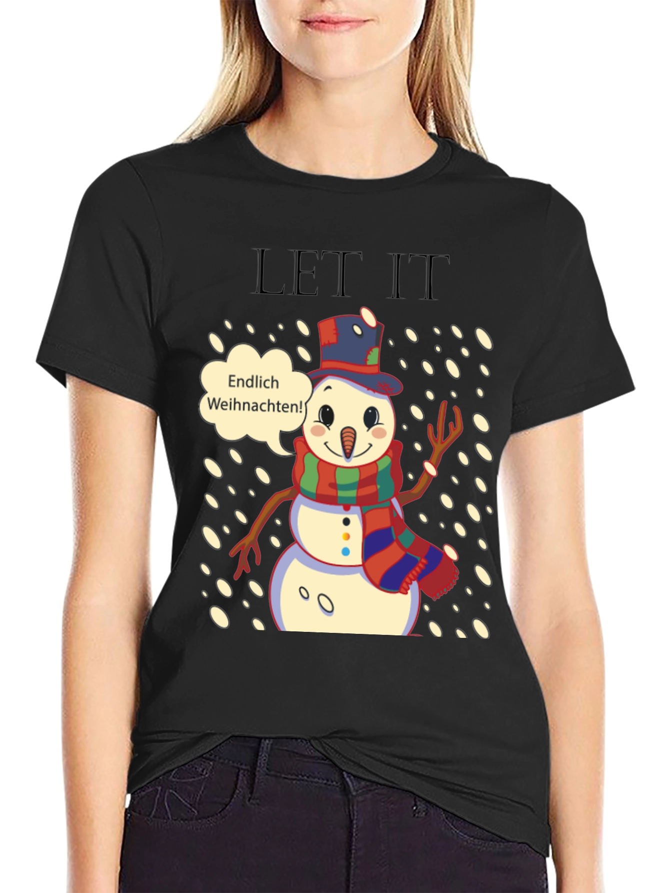 Festive Snowman T-Shirt - Endlich Weihnachten!