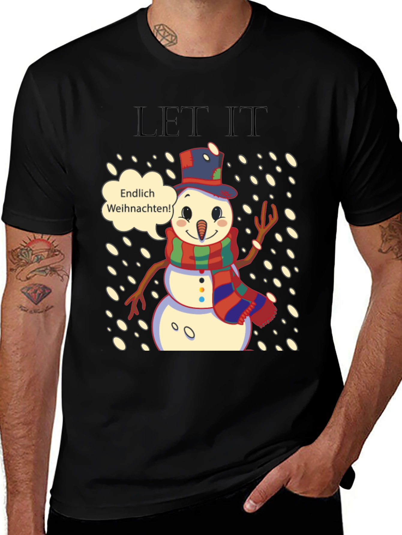Festive Snowman T-Shirt - Endlich Weihnachten!