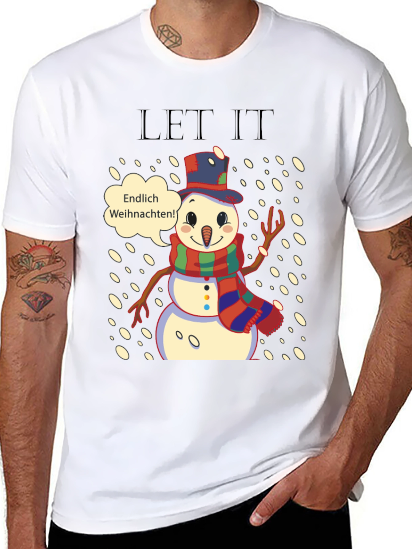 Festive Snowman T-Shirt - Endlich Weihnachten!