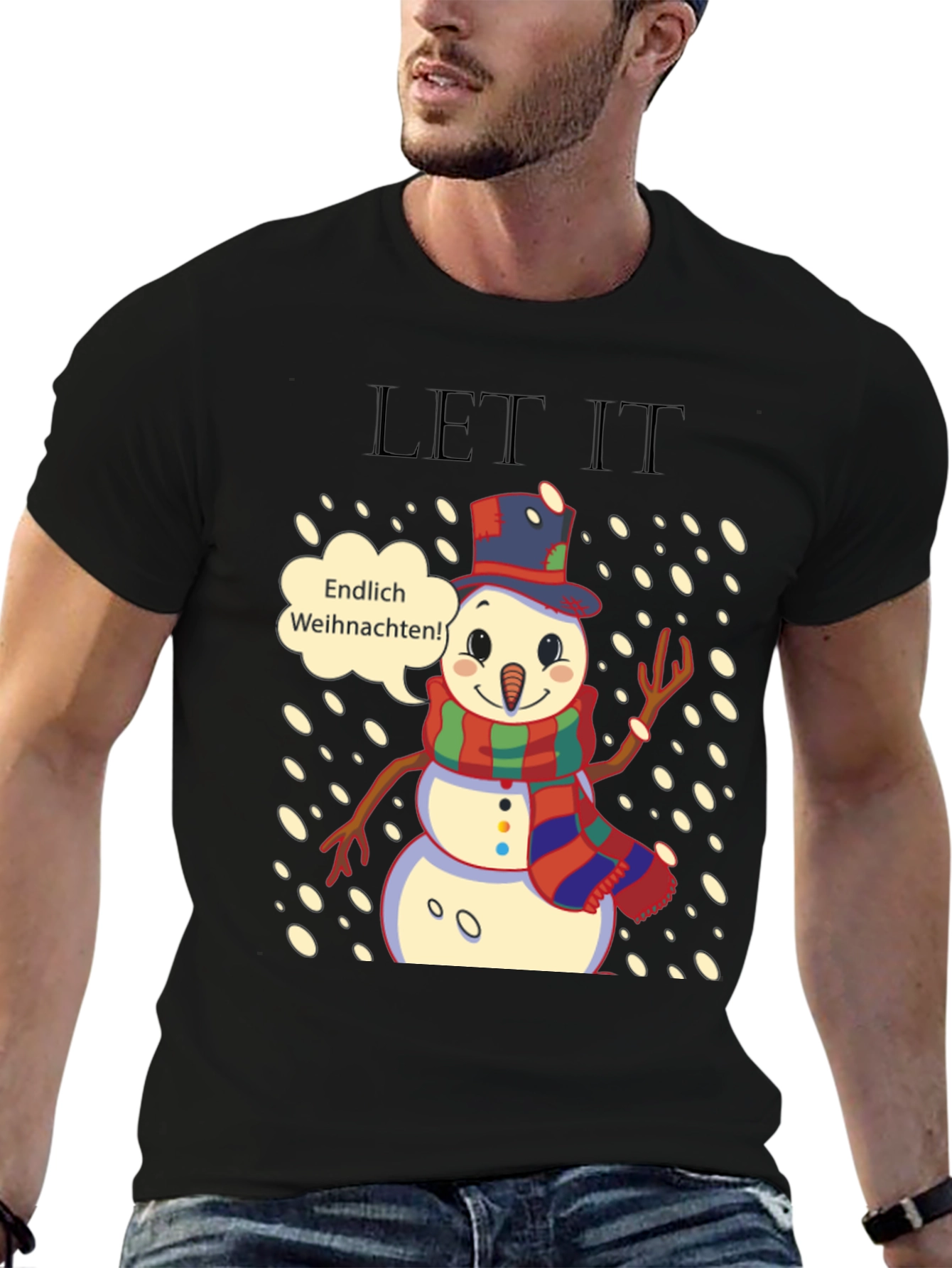 Festive Snowman T-Shirt - Endlich Weihnachten!