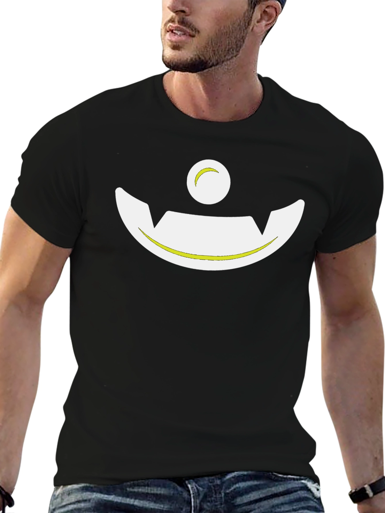 Spooky Smile Graphic Black T-Shirt