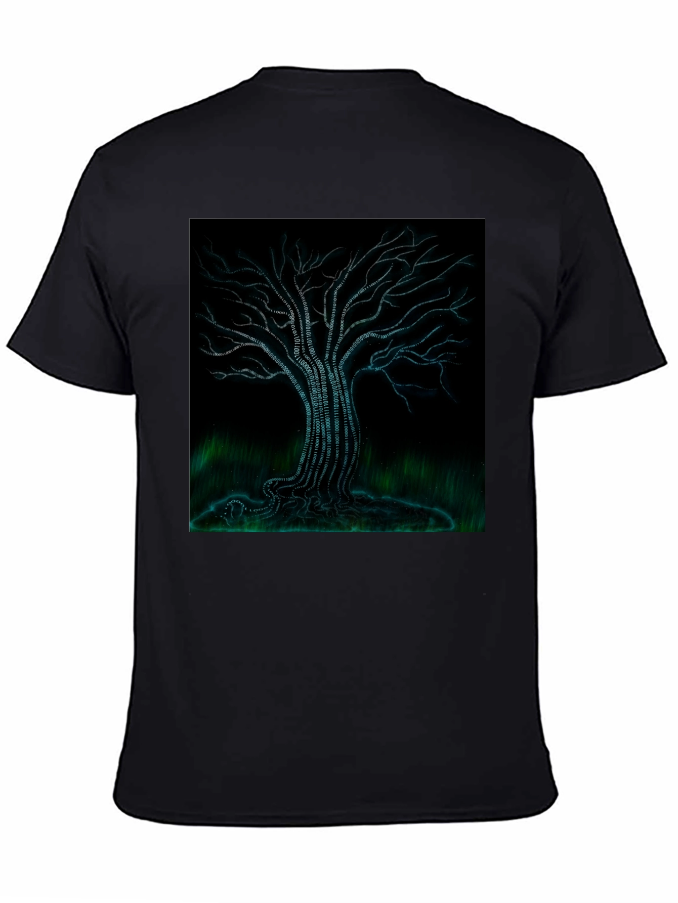 Binary Tree Graphic T-Shirt - Black Modern Tech Style