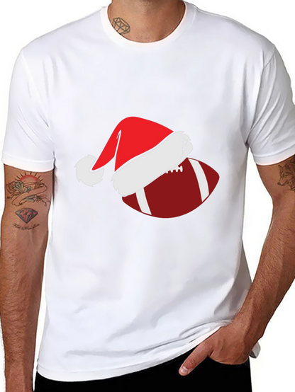 Football Santa Hat Graphic Tee