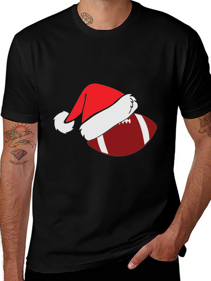 Football Santa Hat Graphic Tee