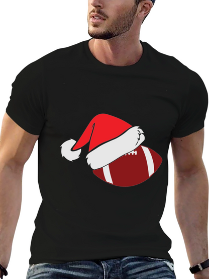 Football Santa Hat Graphic Tee
