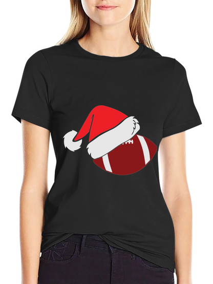 Football Santa Hat Graphic Tee