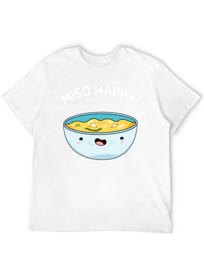 Miso Happy Graphic Tee - Cute Anime Bowl T-Shirt
