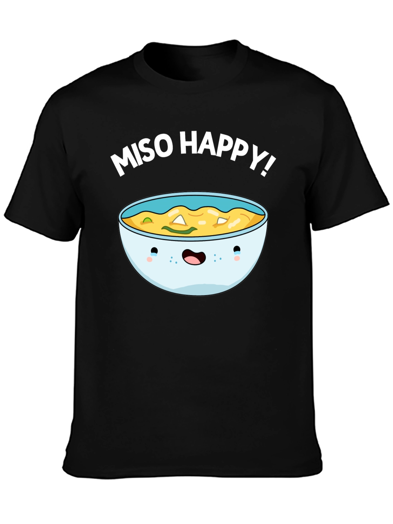 Miso Happy Graphic Tee - Cute Anime Bowl T-Shirt