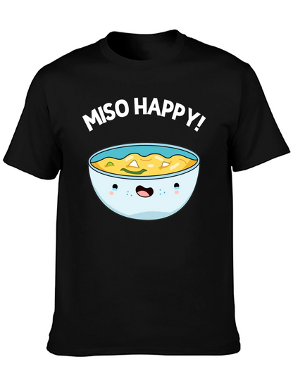 Miso Happy Graphic Tee - Cute Anime Bowl T-Shirt