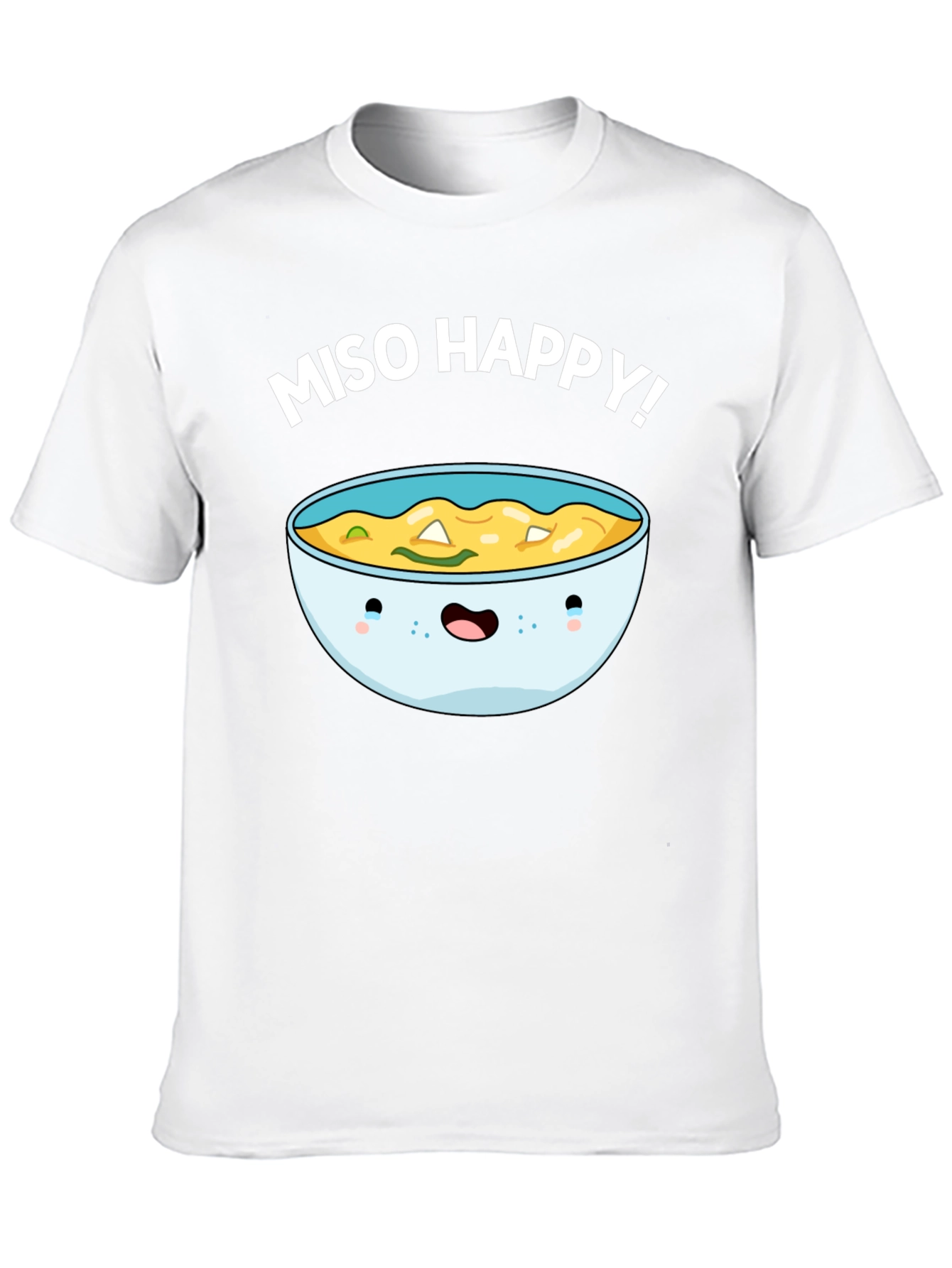 Miso Happy Graphic Tee - Cute Anime Bowl T-Shirt