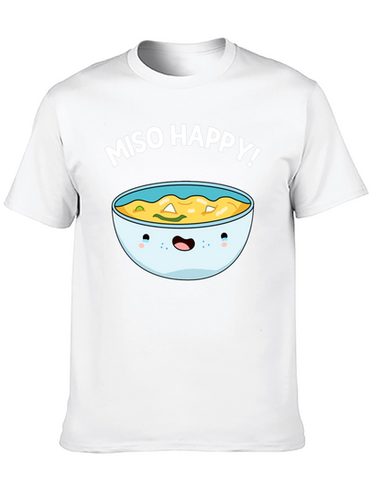Miso Happy Graphic Tee - Cute Anime Bowl T-Shirt