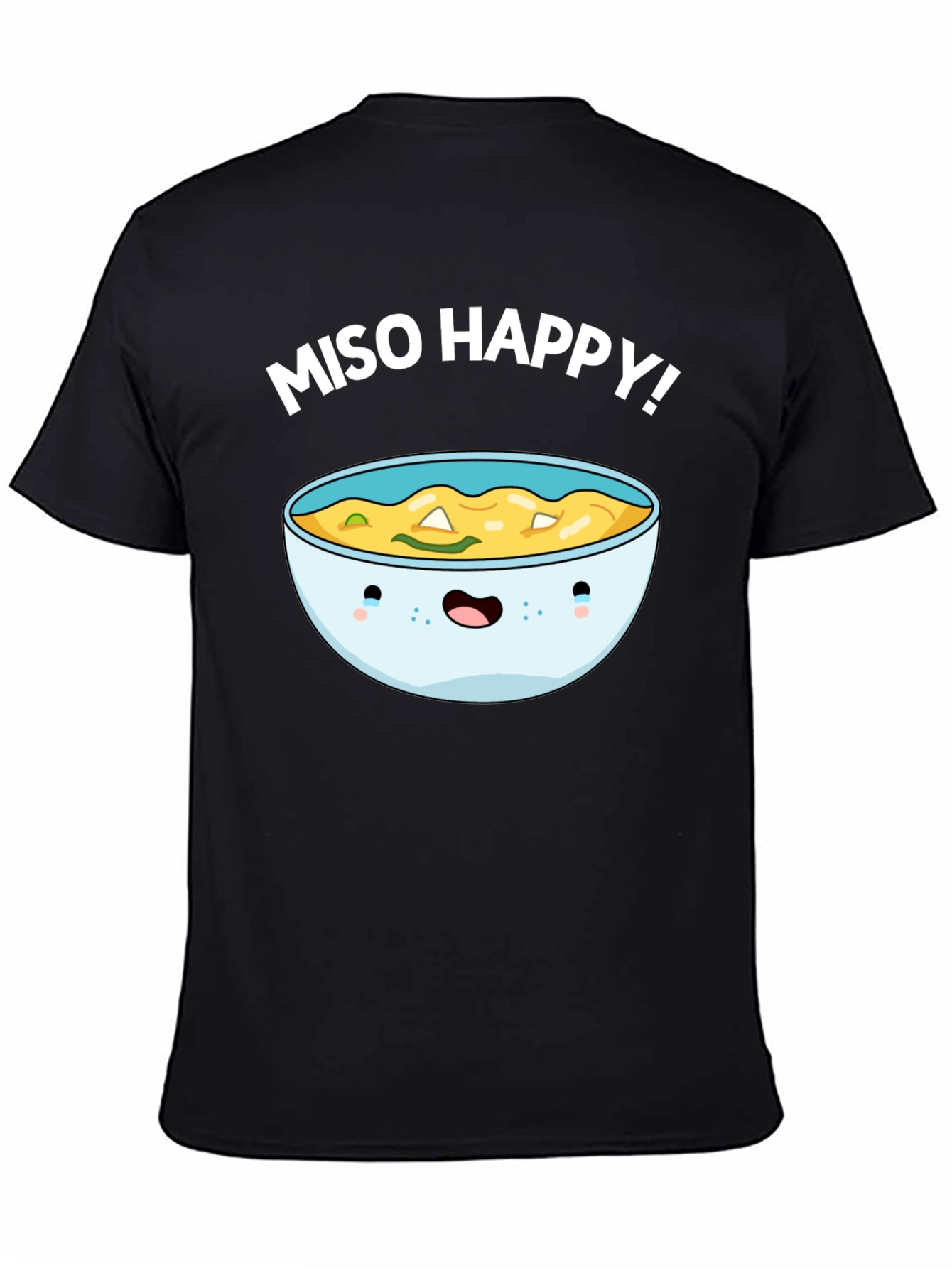 Miso Happy Graphic Tee - Cute Anime Bowl T-Shirt