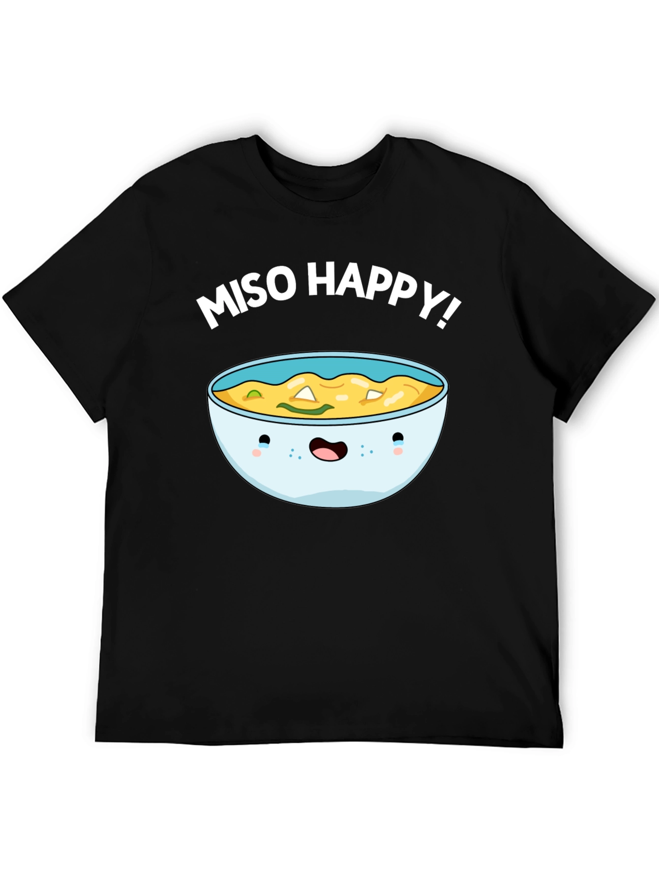 Miso Happy Graphic Tee - Cute Anime Bowl T-Shirt