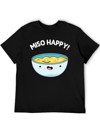 Miso Happy Graphic Tee - Cute Anime Bowl T-Shirt
