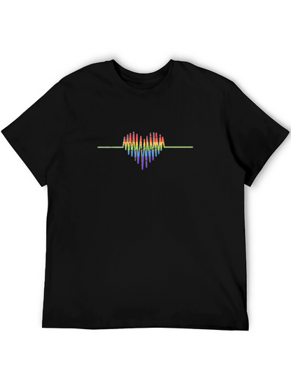 Rainbow Heartbeat Graphic Tee - Pride T-Shirt