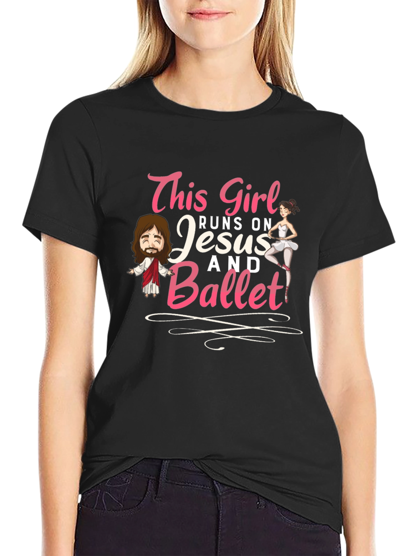This Girl Runs on Jesus and Ballet T-Shirt