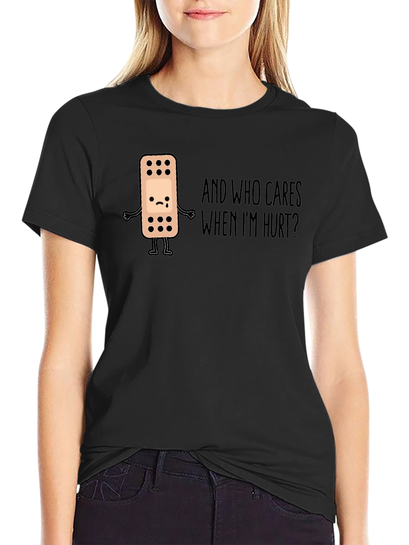 Sad Bandage Humor Graphic Tee