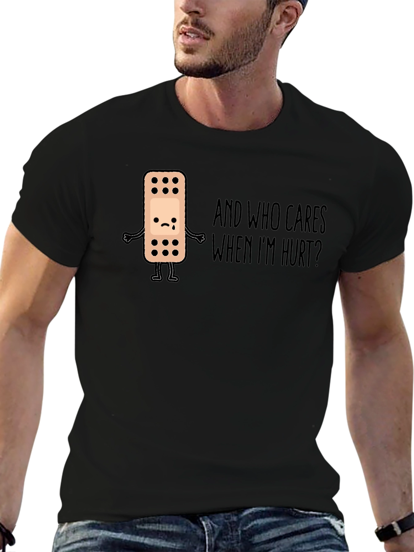 Sad Bandage Humor Graphic Tee