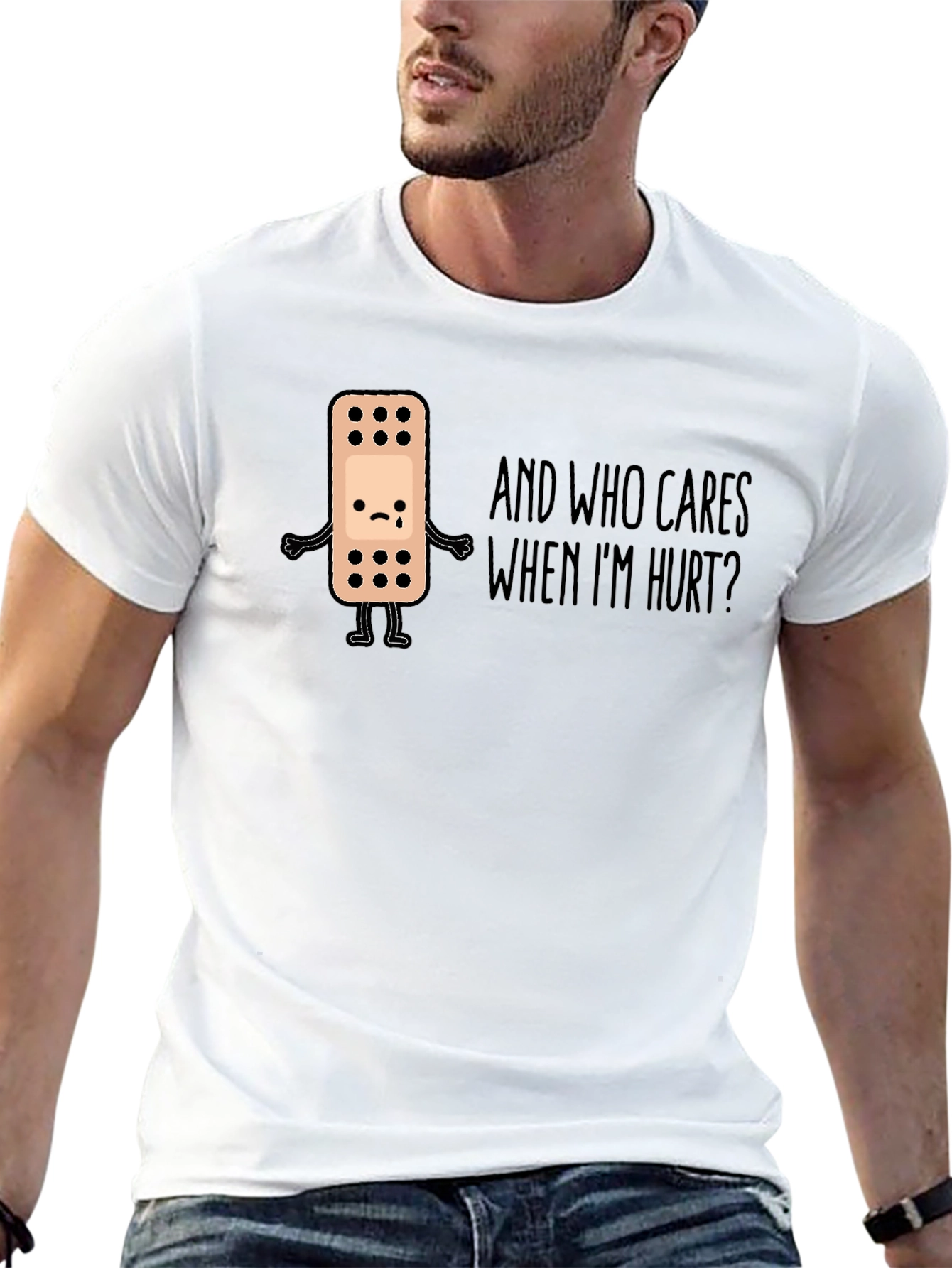 Sad Bandage Humor Graphic Tee