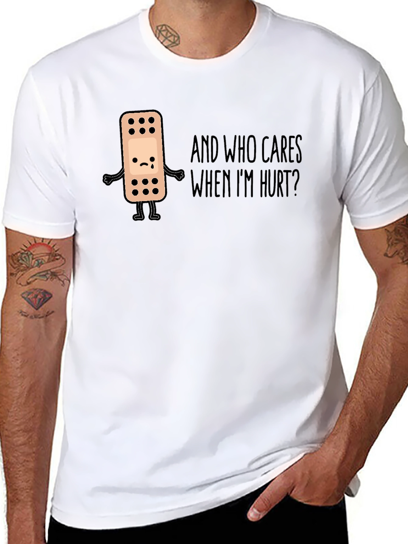 Sad Bandage Humor Graphic Tee