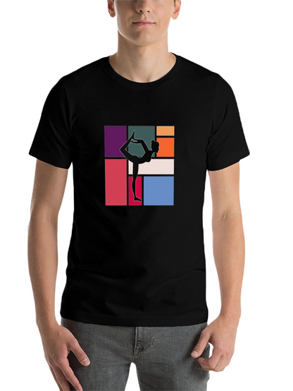 Yoga Silhouette Graphic Tee - Modern Abstract Design