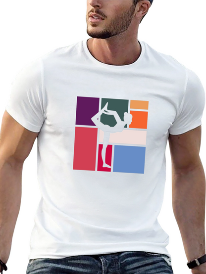 Yoga Silhouette Graphic Tee - Modern Abstract Design
