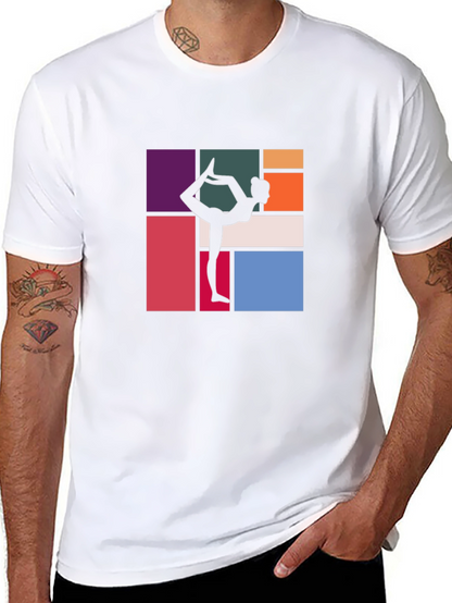 Yoga Silhouette Graphic Tee - Modern Abstract Design