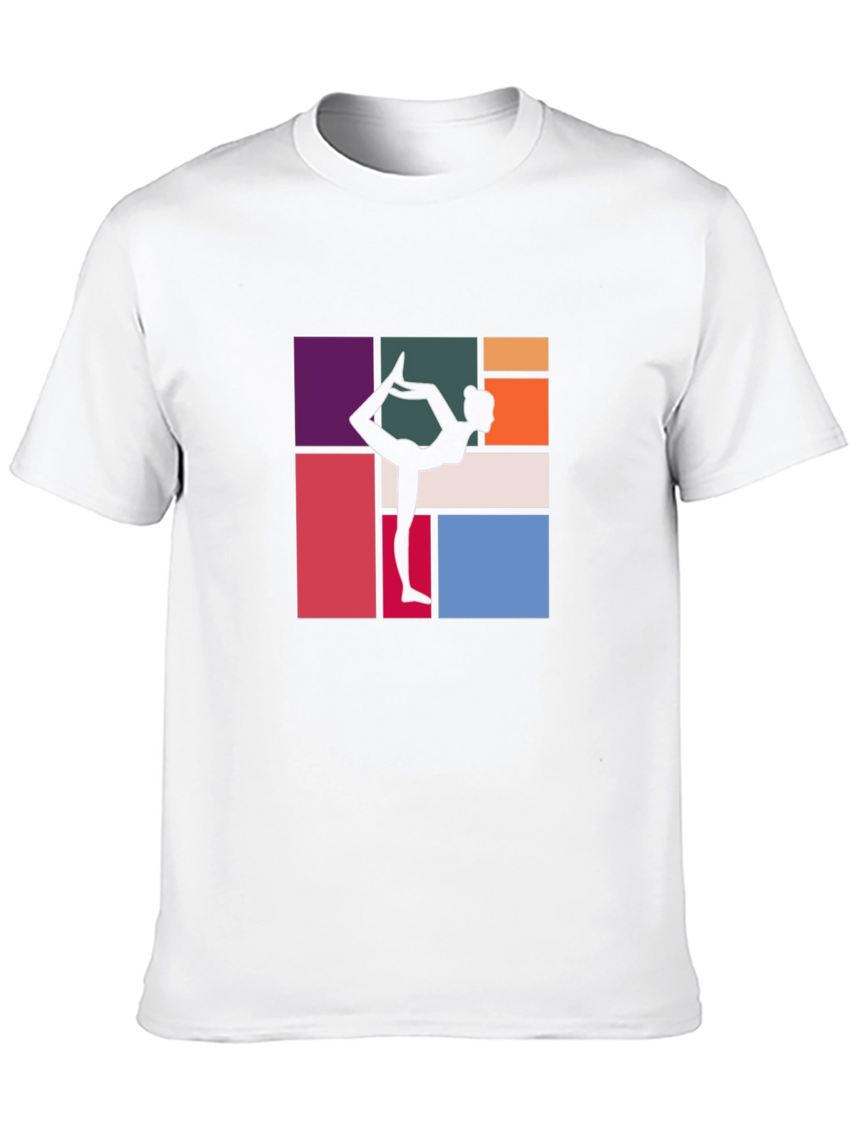 Yoga Silhouette Graphic Tee - Modern Abstract Design