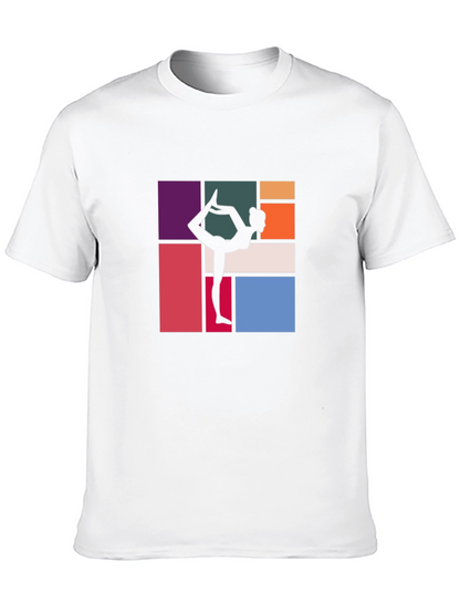 Yoga Silhouette Graphic Tee - Modern Abstract Design