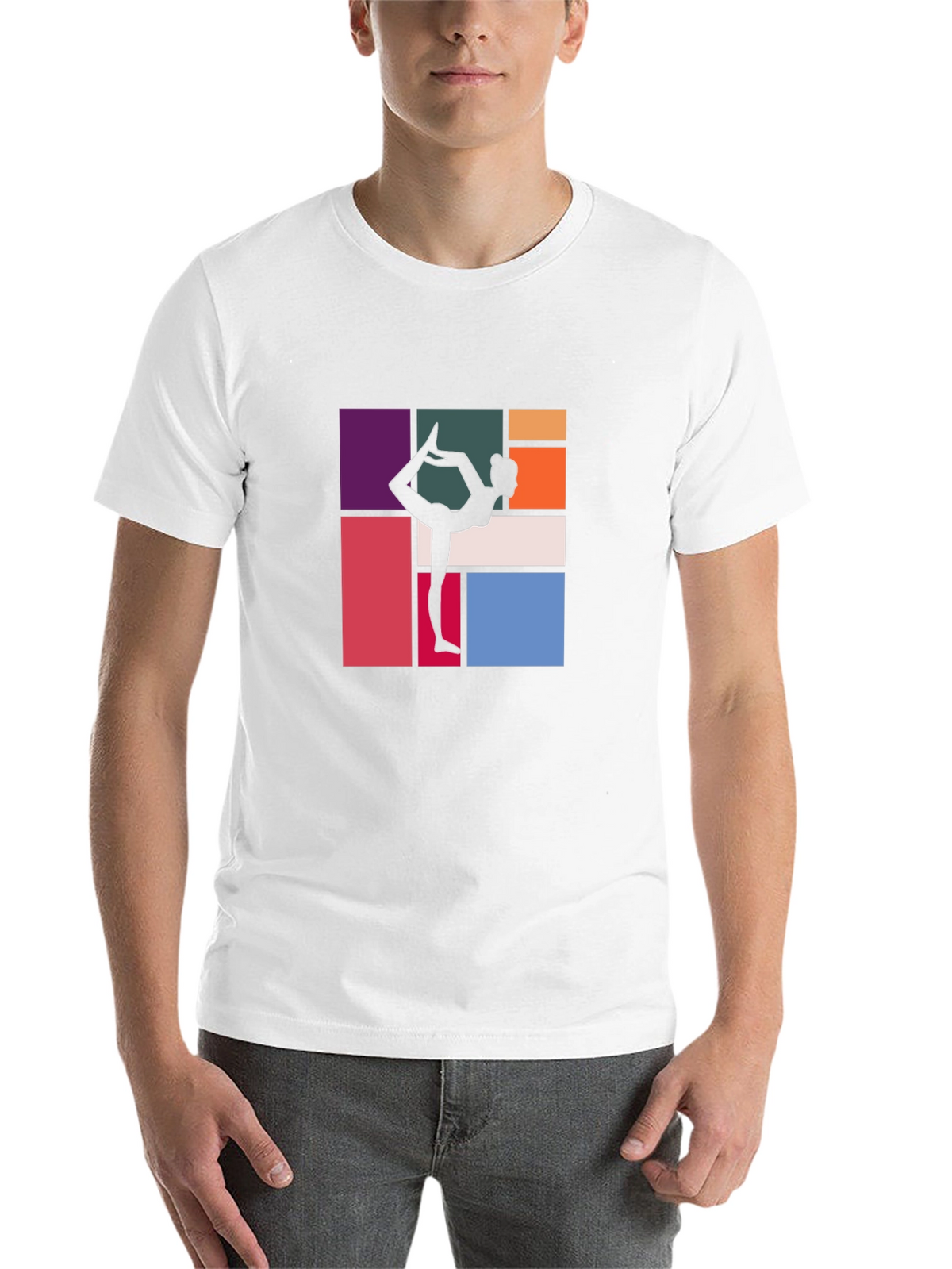 Yoga Silhouette Graphic Tee - Modern Abstract Design