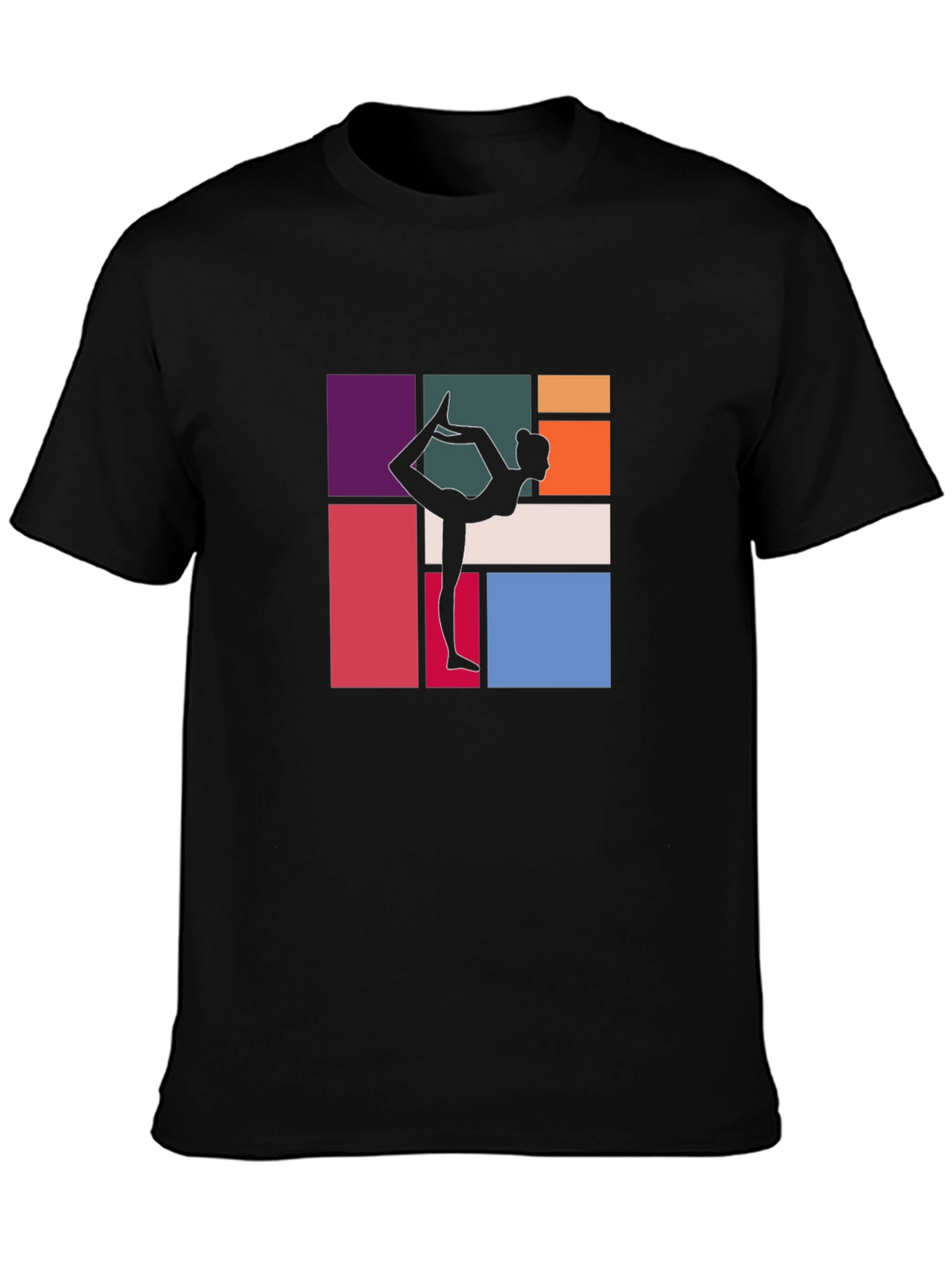 Yoga Silhouette Graphic Tee - Modern Abstract Design