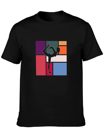 Yoga Silhouette Graphic Tee - Modern Abstract Design