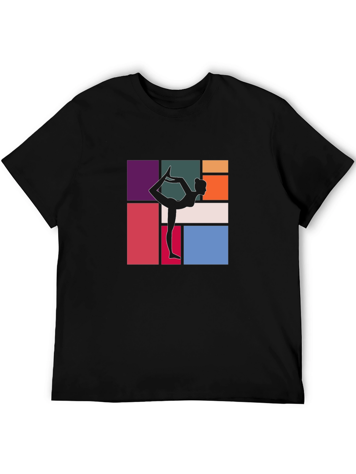 Yoga Silhouette Graphic Tee - Modern Abstract Design