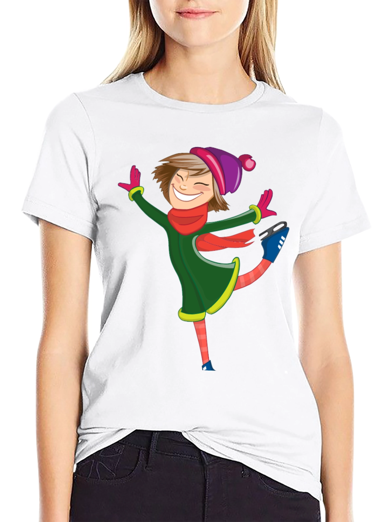 Cartoon Skater Black T-Shirt
