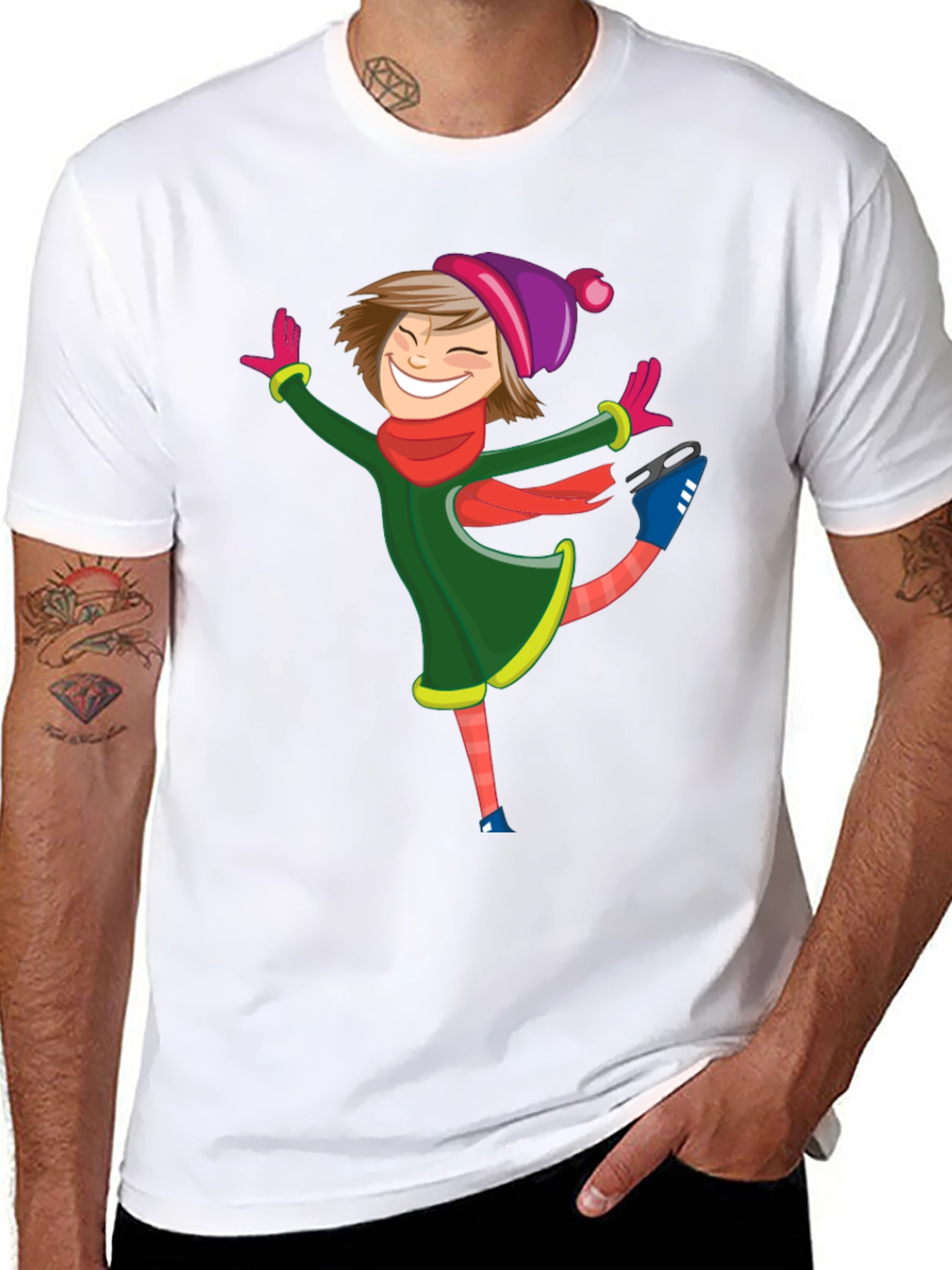 Cartoon Skater Black T-Shirt