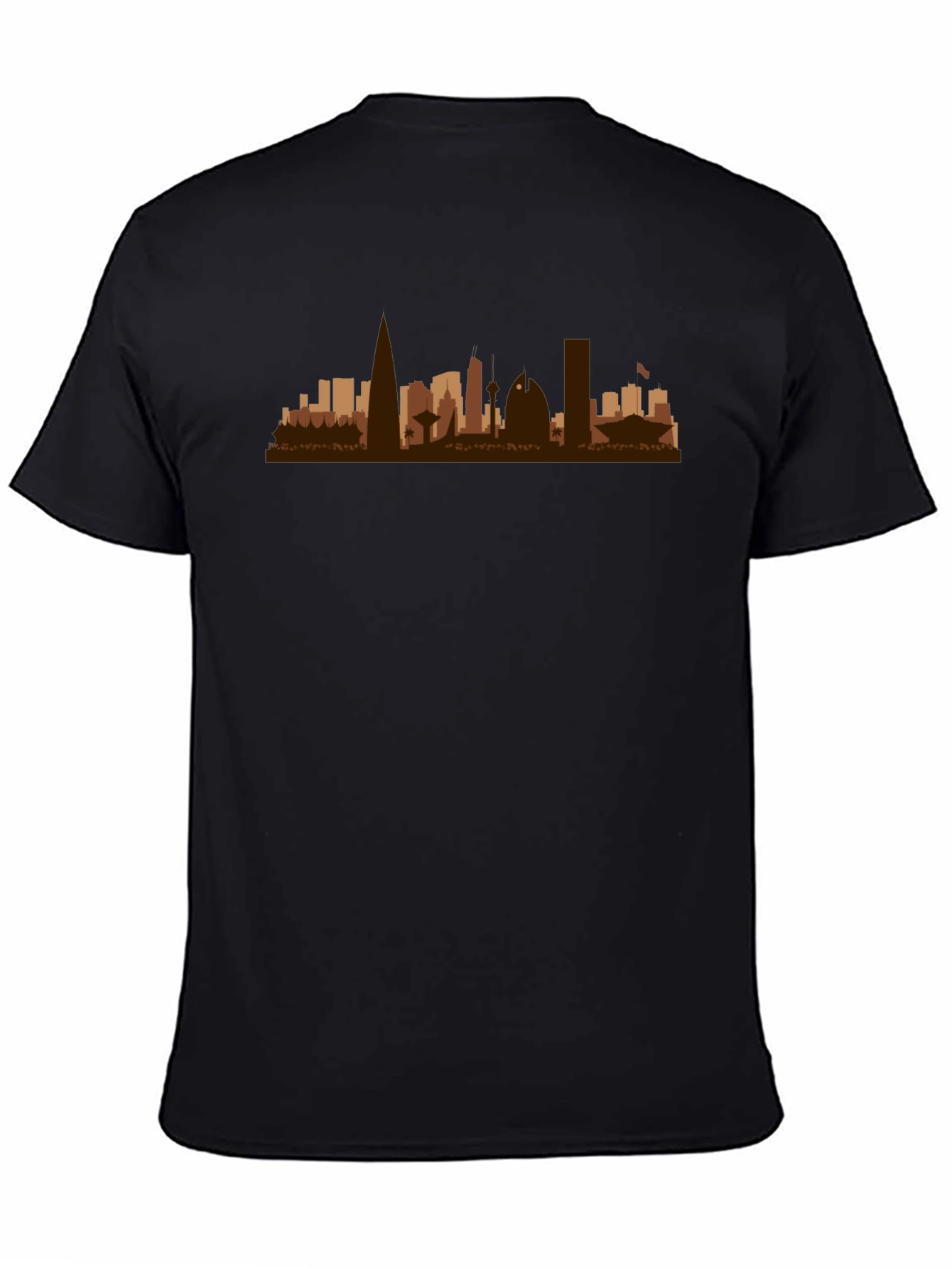 Cityscape Graphic Tee - Black Casual T-Shirt