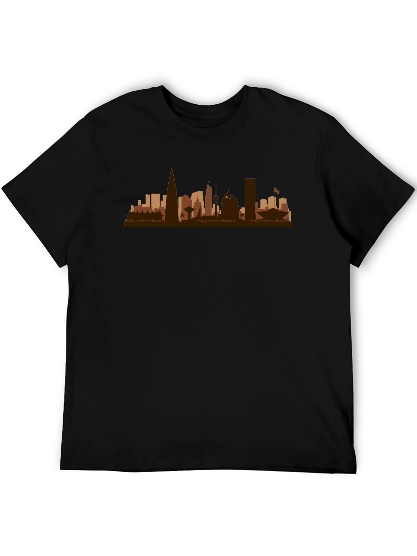 Cityscape Graphic Tee - Black Casual T-Shirt