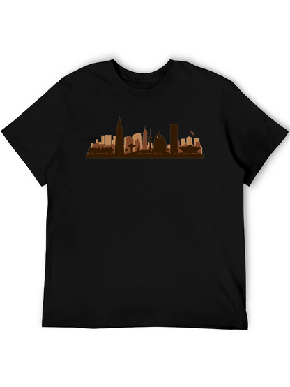 Cityscape Graphic Tee - Black Casual T-Shirt